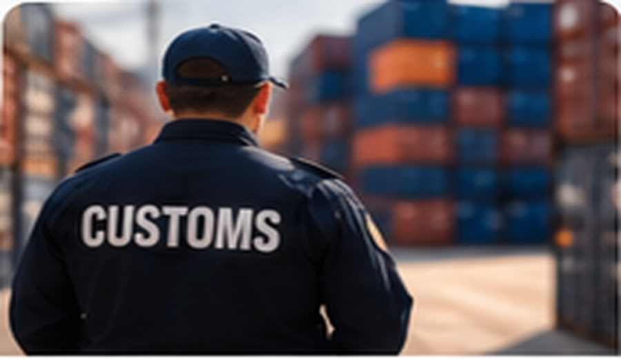 Customs inspection and clearance support at a container terminal